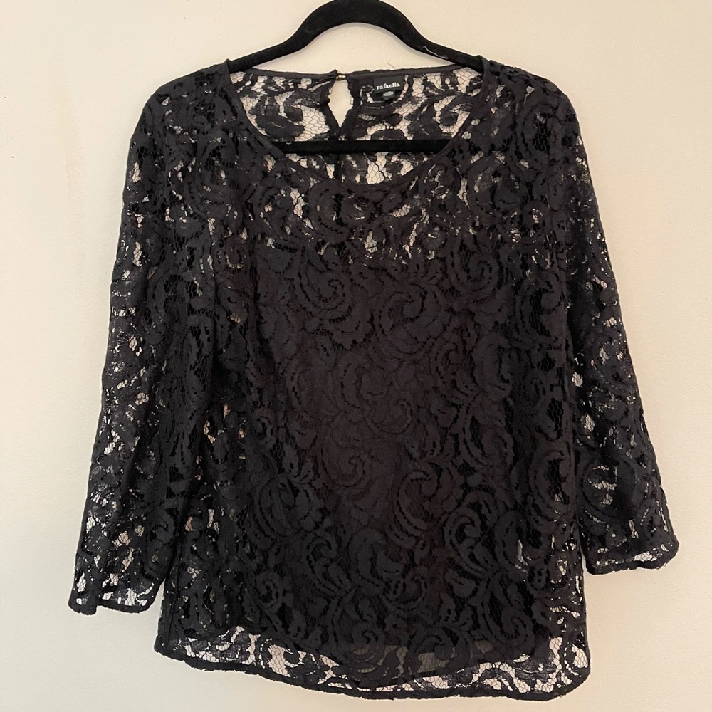 Black lace mid sleeve